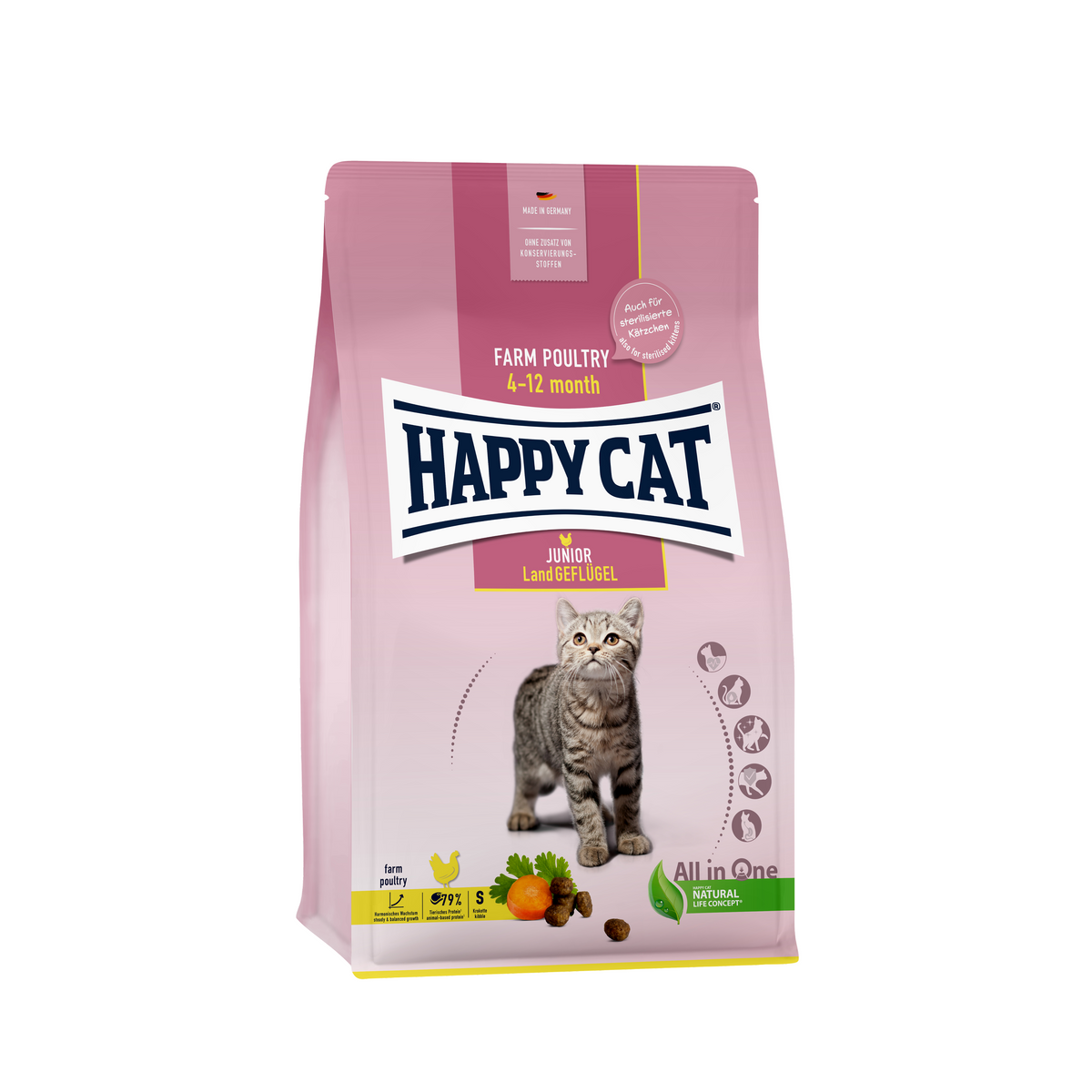 Сухий корм для молодих котів зі смаком м'яса птиці